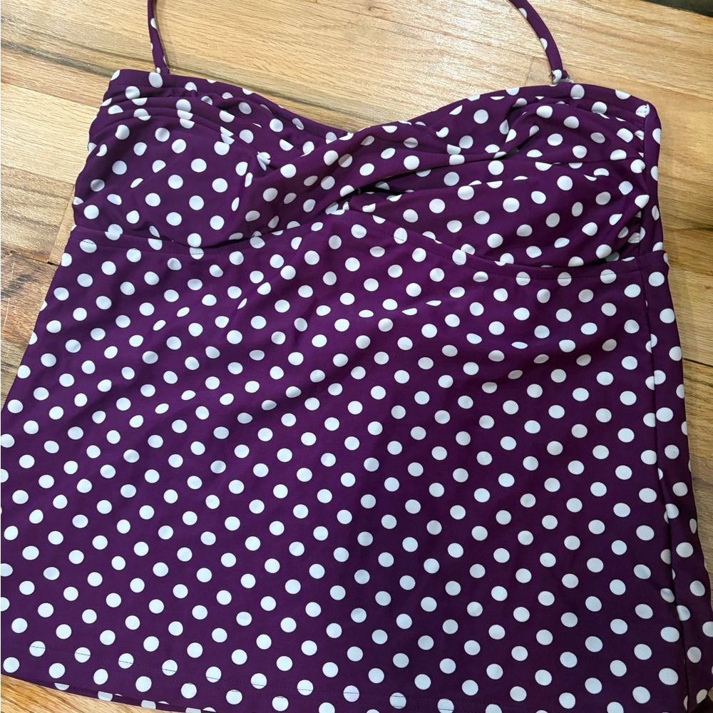 Mossimo Supply Co. Purple Polka Dot Swim Top